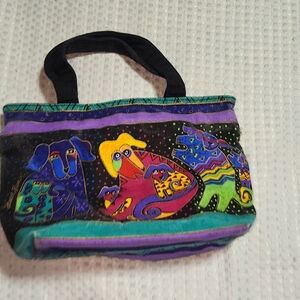 LAUREL BURCH GUC SMALL DOGGIES PRINT TOTE BAG